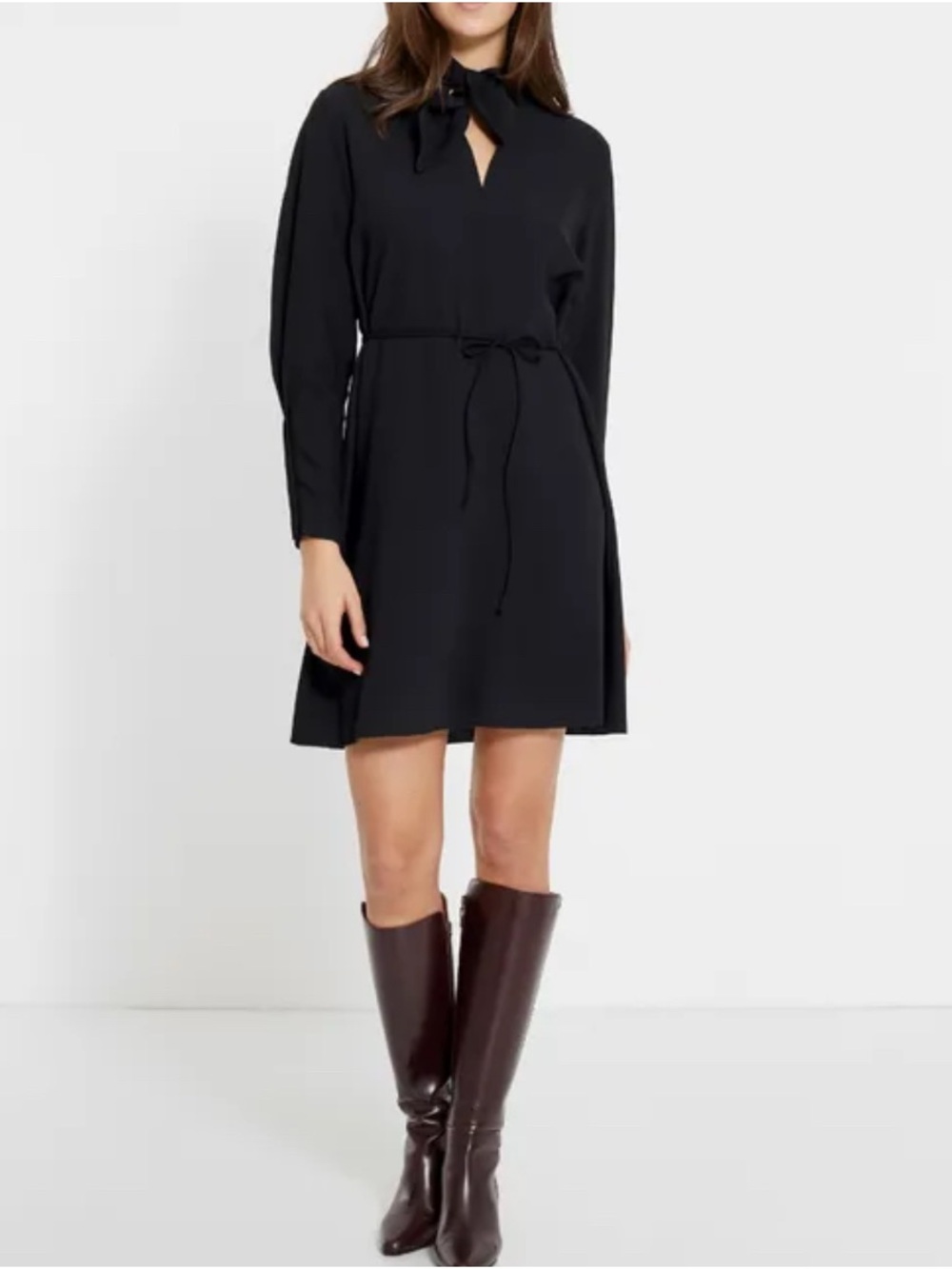 See by Chloé FW2019 Black Collar Bow Dress Size 2